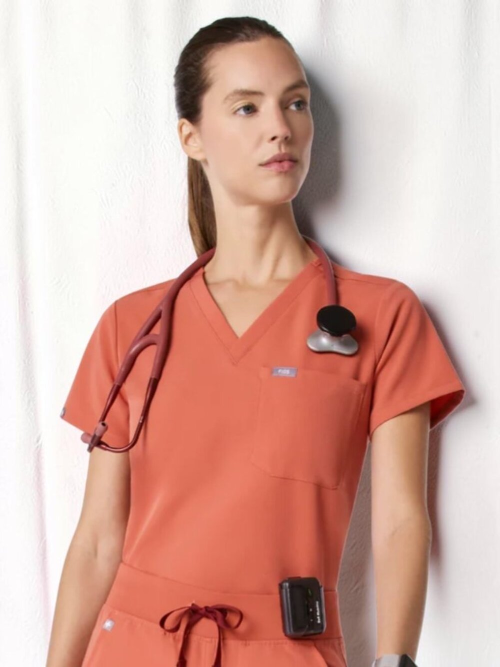 EUC FIGS (SM) CATARINA Scrub Top in Spiced Cider Technical Collection